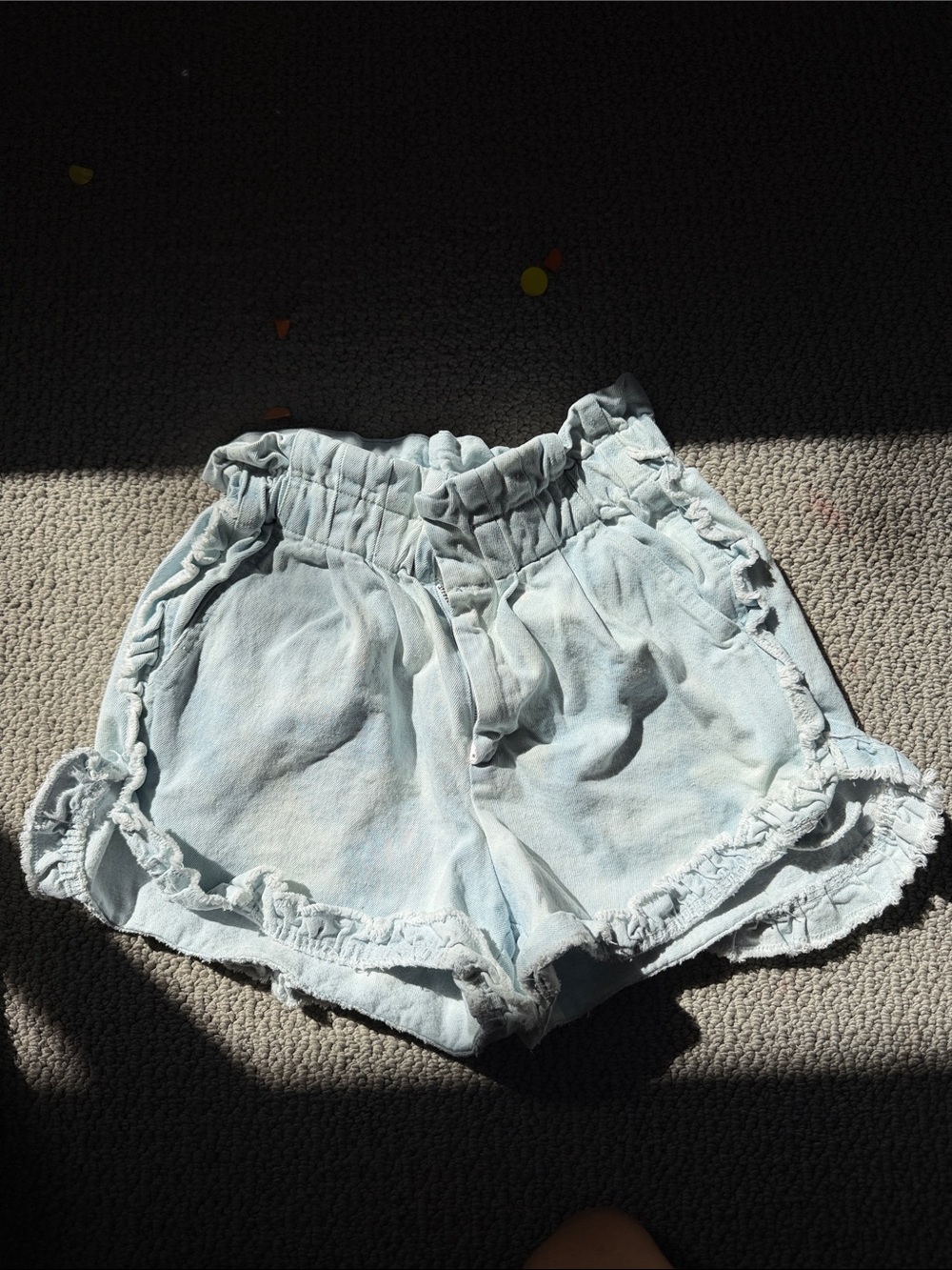 Sea New York Pale Blue Ruffled High-Waist Shorts